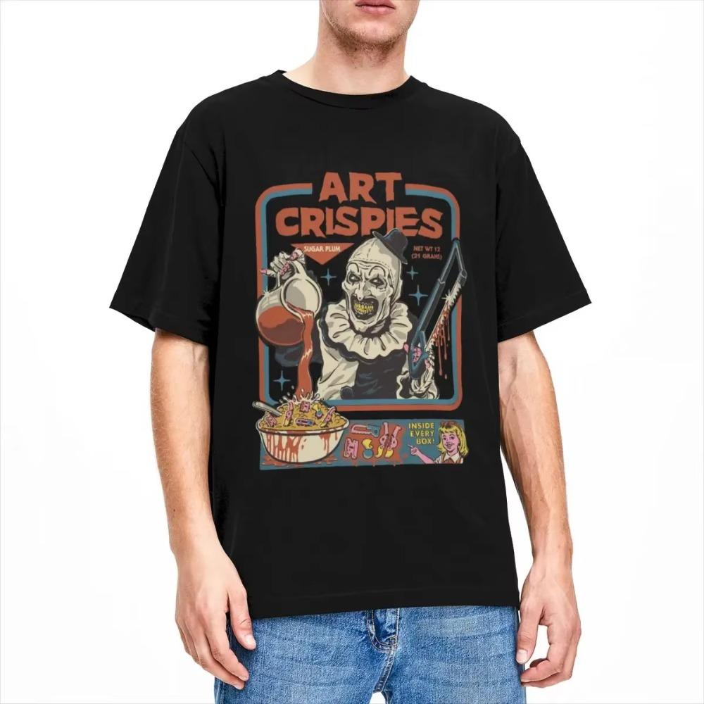 

Art Crispies Terrifier Clown Shirt Apparel Men Women s Fashion Retro Horror Tee Shirt Clothes Graphic Printing XXXXXL чёрный