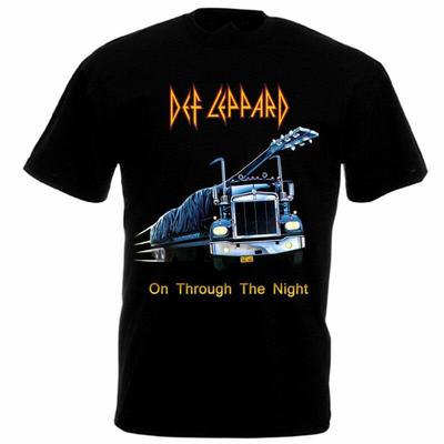 Def Leppard On Through The Night Black Men T-shirt Short Sleeve Cotton  A075 Unisex T-Shirt