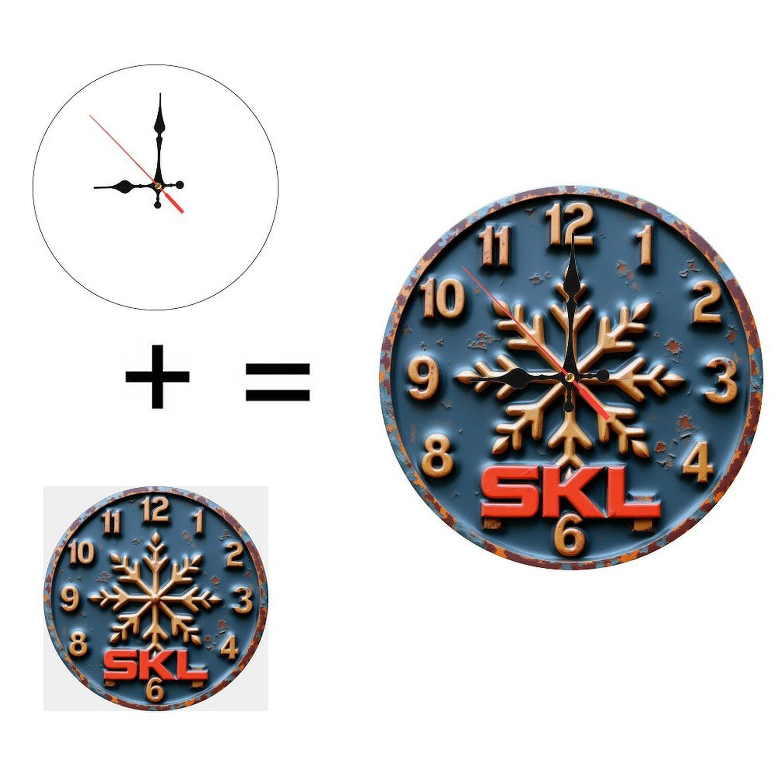 25x25cm Wood Wall Clock Featuring a Floating Design with Hidden Compartment (White,25*25cm/9.843*9.843inch)