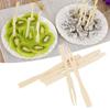 800Pcs Bamboos Raw Dessert Pick Mini Two-prong Fork Snack Fork Fruit Skewer Outdoor Snack Eating