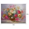Peinture à l'huile sans cadre, image de fleurs sur peinture murale par numéros