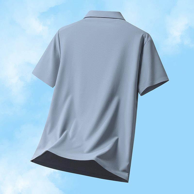 Summer Men's Ice Silk Short-Sleeve Round Neck T-shirt - Lightweight Casual Sports Top