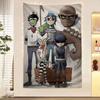 Retro Music GGorillazS Cartoon Tapestry Art Science Fiction Room Home Decor Wall Hanging Sheets