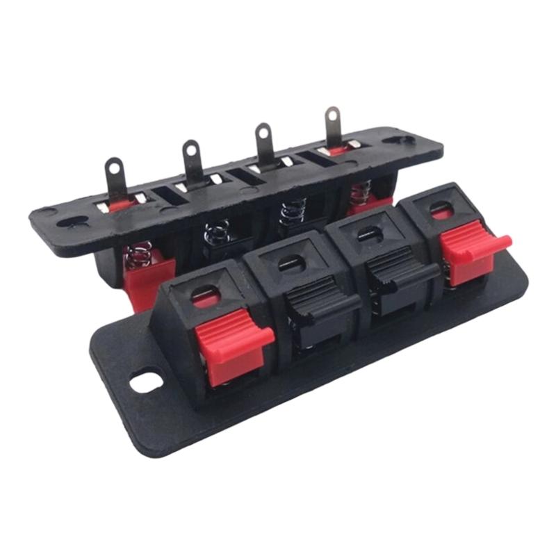 Quick Install Plastic Spring Terminal Clip for Speaker Systems 4Pin Auditory Connectors LED Aging Test 54mm Hole Space