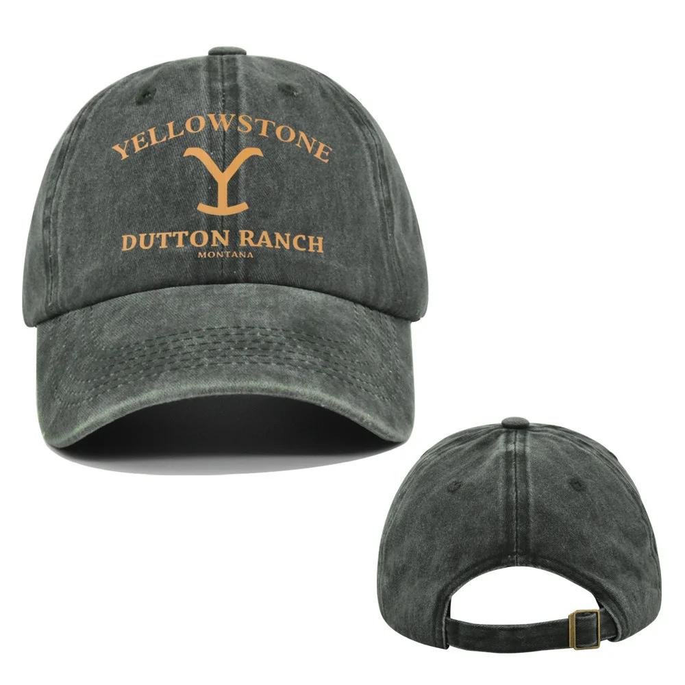 2025 New Yellowstone Dutton Ranch Baseball Cap Vintage Washed Sports Hat Distressed UV Protection Hat Unisex Snapback Hat Visors