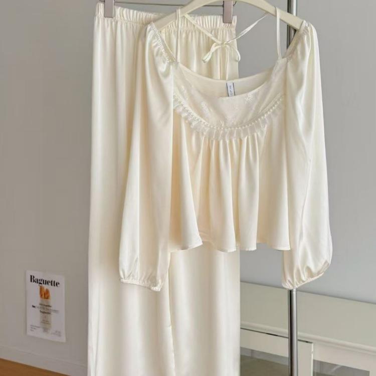 

Spring Autumn Women s Sexy Ice Silk Short Pajama Set - Pure Desire Style, Perfectly Tailored for Both Home and Outdoor Elegance M