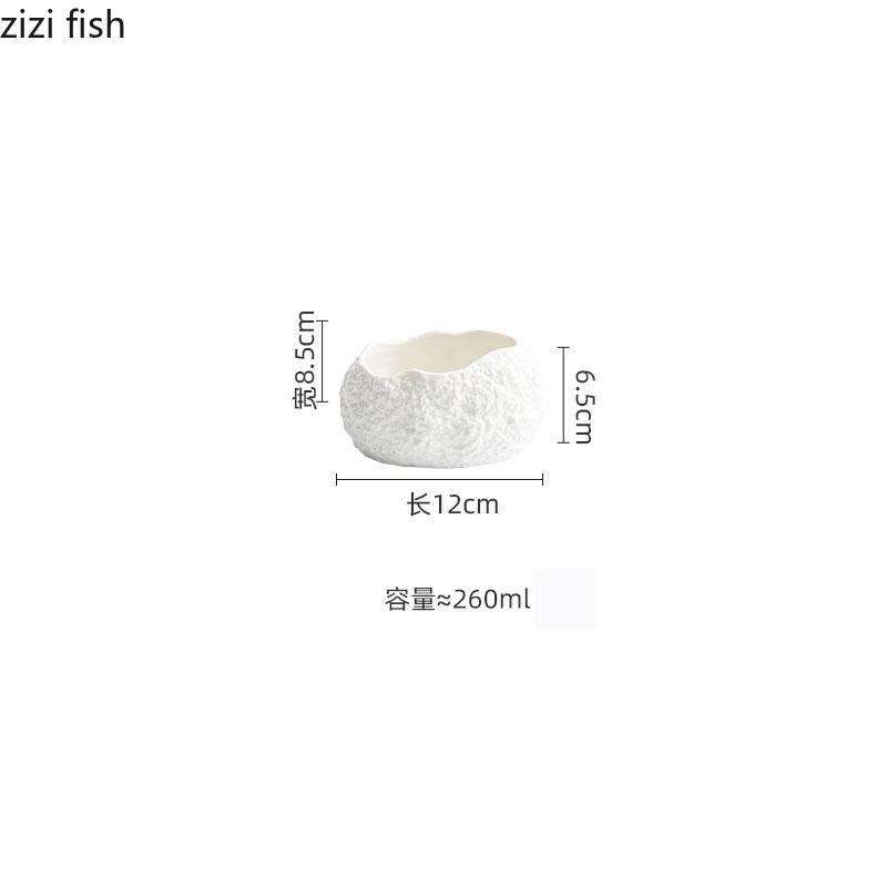 Irregular Rock Texture Ceramic Bowl Dessert Bowl Thick Soup Bowls Steamed Egg Bowls Molecular Cuisine Specialty Tableware