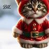 Holiday Gift Packaging Embellishments Santa Cat Christmas Ornament, Acrylic Car Mirror Hanging Decor with Rearview Accessories Reindeer Antlers,