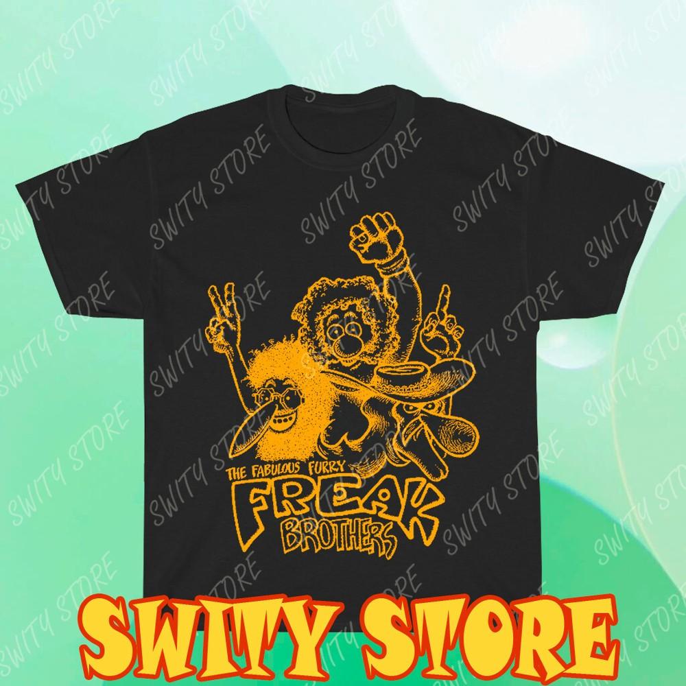 

The Fabulous Furry Freak Brothers Men s Yellow Logo T-Shirt Funny Size S to 5XL 4XL