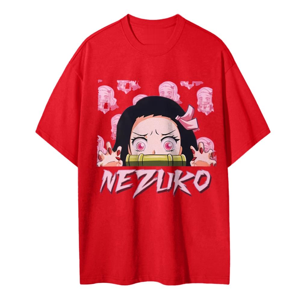 

Demon Slayer Nezuko Anime T Shirt Unisex Women Cotton Short Sleeve Casual Tops 2026 Summer Graphic Tee Cute Cosplay Streetwear Y2k S
