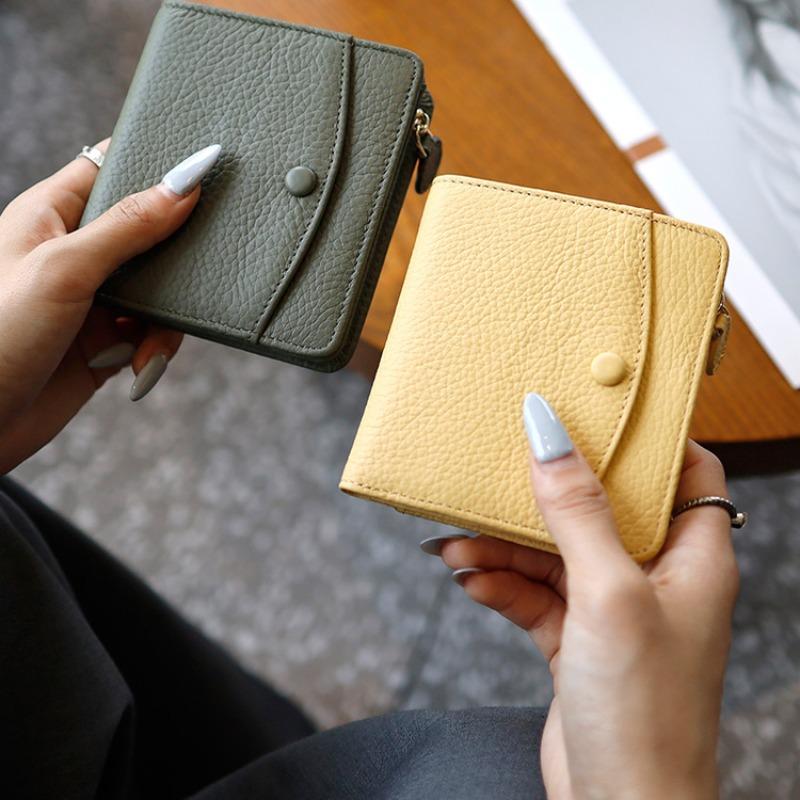 Multipurpose Short Coin Purse Women Zipper Card Bag Multiple Card Slots ID Card Bag Multifunctional Change ID Two in One Wallet