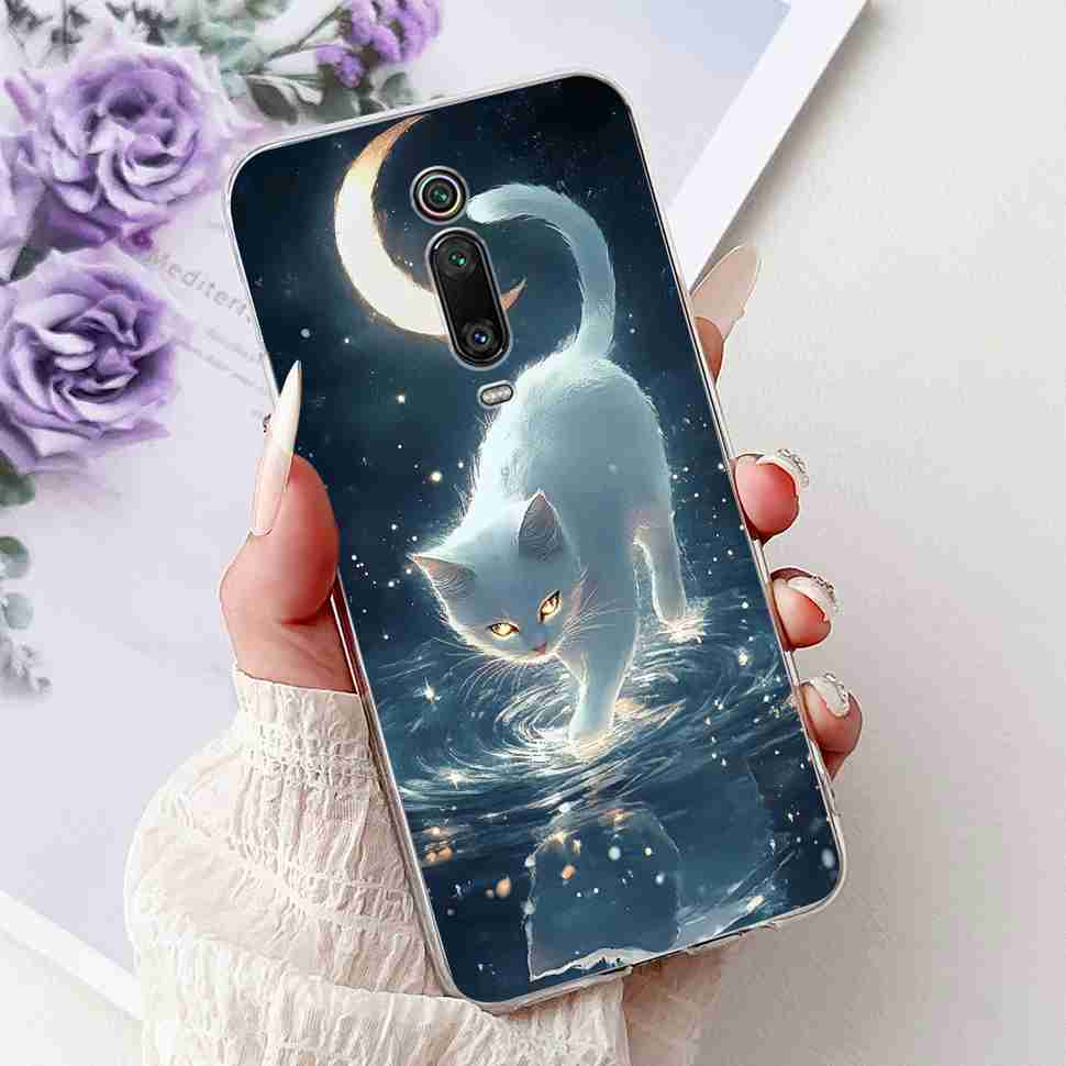 For Xiaomi Mi 9T M1903F10G Case Fashion Painting Soft Silicone TPU Cover For Xiaomi Mi 9T Mi9t 6.39" Flower Girl Phone Casing
