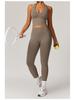 Europäische & Amerikanische High-Waist Po-Liftende Yogahose - Gerippter Bund Bauchkontrolle Fitness- & Laufleggings für Damen