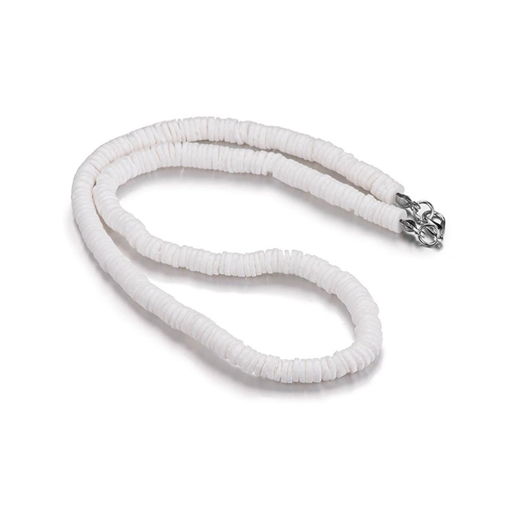 Bohémské mušlové náhrdelníky, Puka mušlový náhrdelník pro muže ženy Náhrdelník choker z mořských mušlí Hladký mušlový třísek Letní plážový náhrdelník