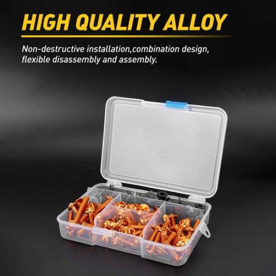 Gold Motorcycle Complete Fairing Bolt Kit Body Screw Replacement Accessories