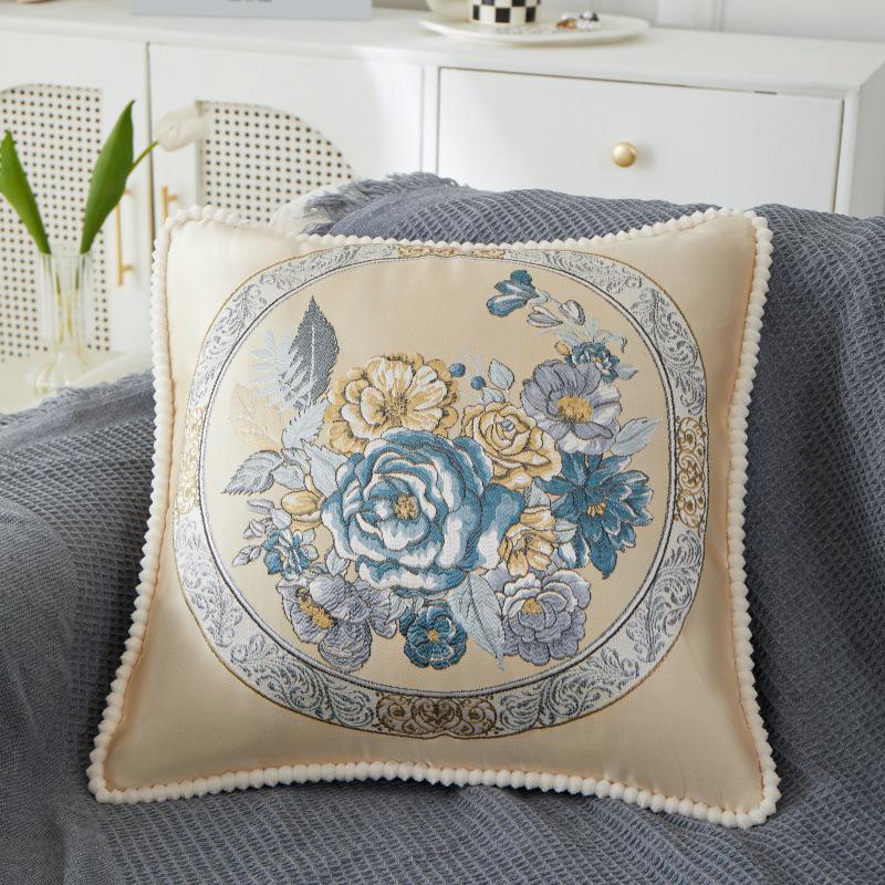 Craft Style Jacquard High Precision Bed Pillow Backrest Bedside Pillow with Core