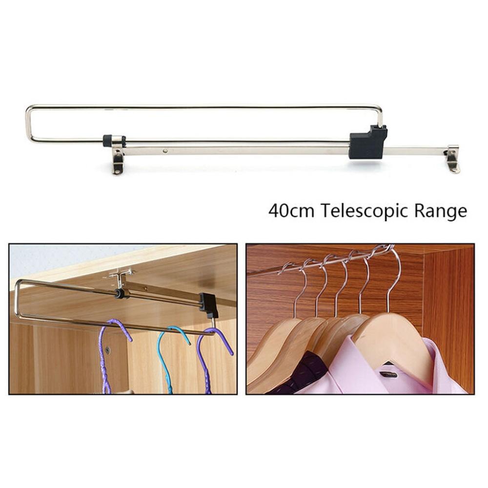 Rack Rail Hanger Wardrobe Retractable Organizer Pull Out Hanging Wardrobe Rail