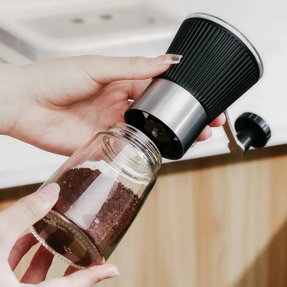 Manual Coffee Grinder, Multi-Level Coarseness Adjustment, Outdoor Coffee Grinder, Lightweight and Portable, Grinds Beans, Chili Peppers, Peanuts,