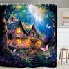 Forest Dreamland Fairyland Shower Curtain Washable Dirt-Resistant Shower Head Waterproof Polyester Bath Curtain For Home Decor