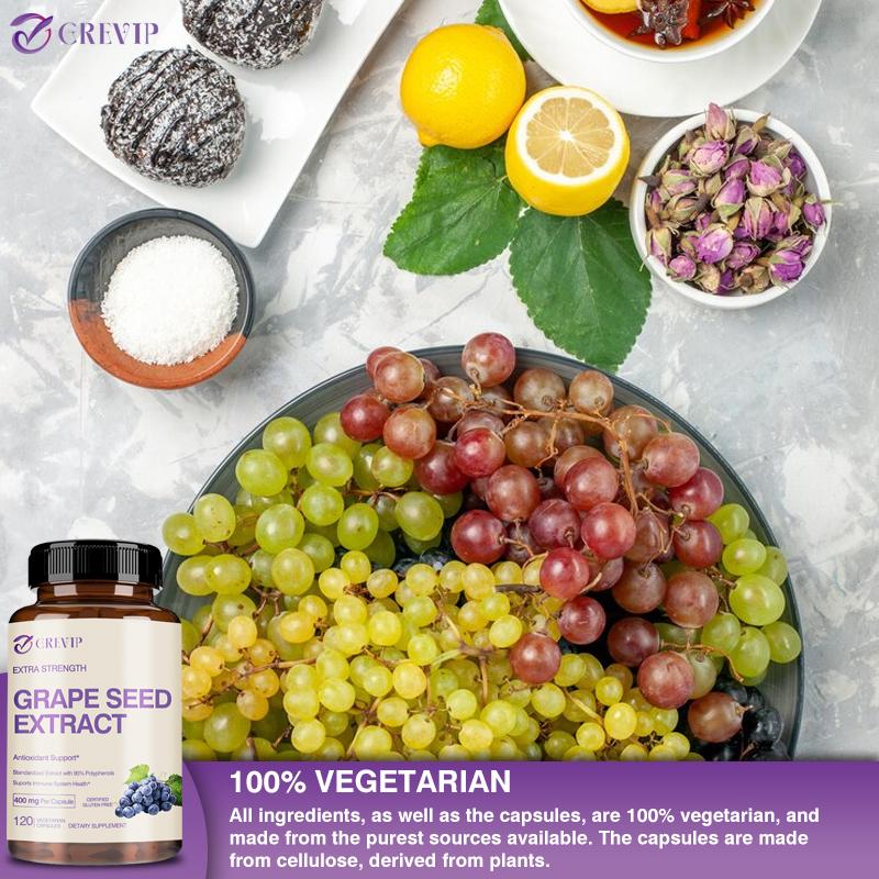 GREVIP High-Efficiency Grape Seed Extract, All-Natural Formula, Antioxidant and Heart-Protecting
