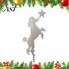 Easy Install Tree Topper Standing Poodle Christmas Topper, Silver Silhouette Durable Metal Decoration, Secure Modern Decor Plug-in Rod Installation
