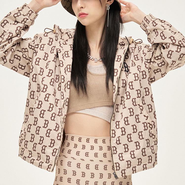 New MLB Old Flower Jackets Unisex Khaki 3AWJ06014-43BGS