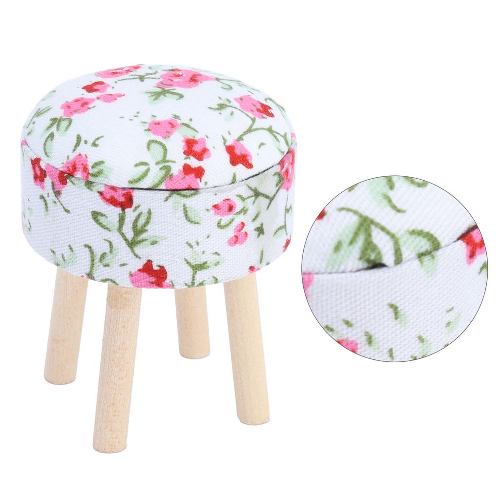 1:12 Dollhouse Wooden Bar Stool Miniature Simulated Furniture Decoration Accessories