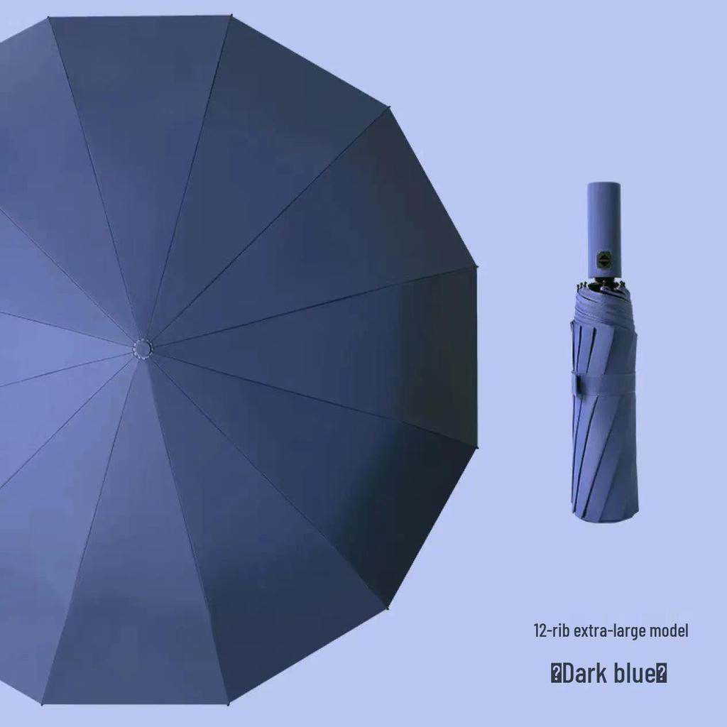 Zakázkový UV černý lepicí deštník proti slunci a dešti – Dámský třídílný design s potiskem loga.