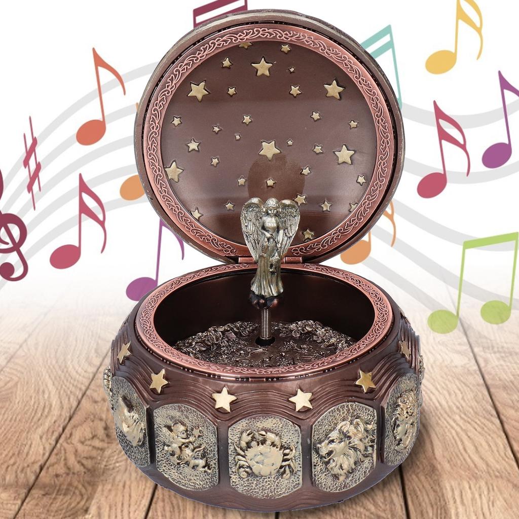 Music Box Fashion Creativity Rotating 12 Constellations Firends Birthday Holiday GiftsCoppery