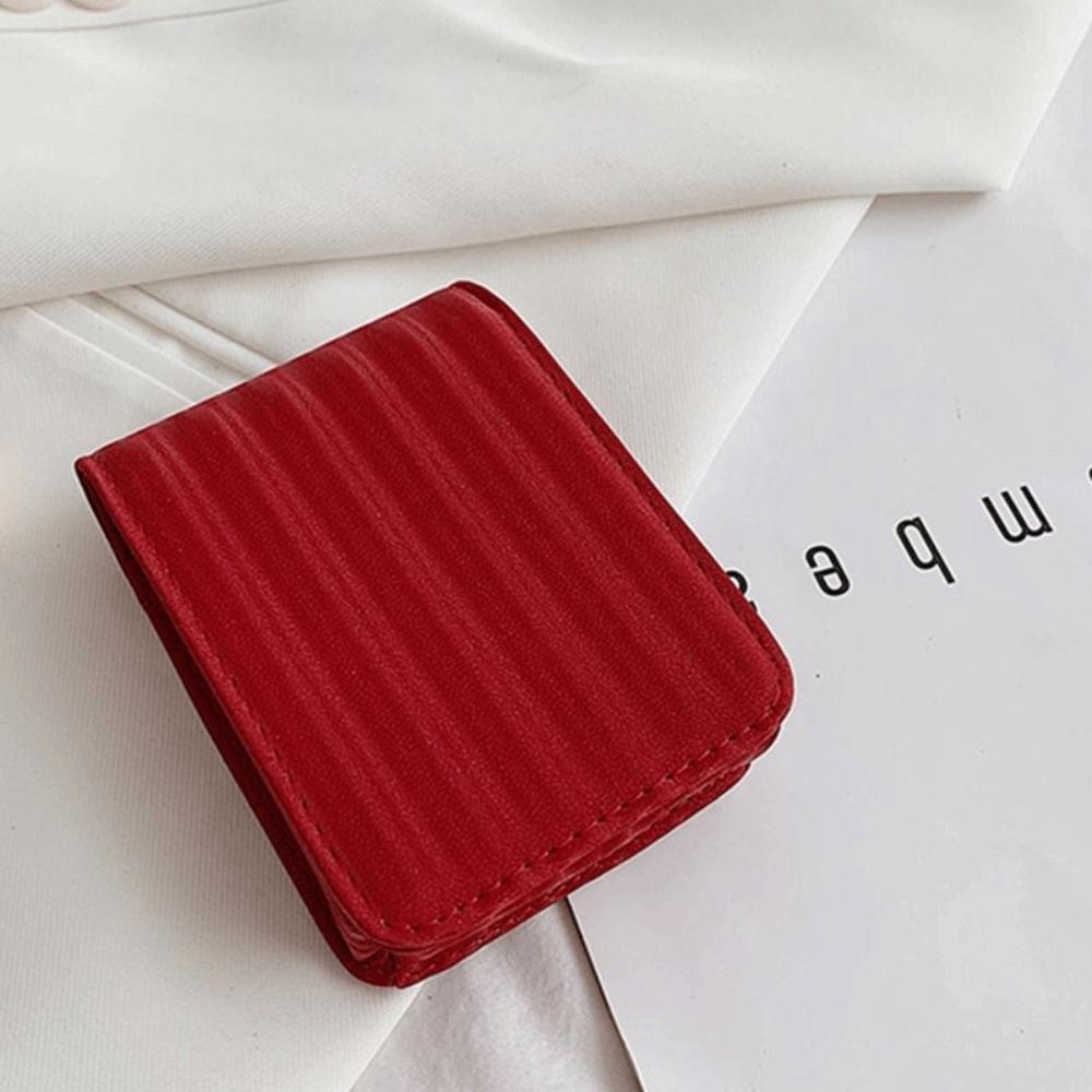 Pu Leather Lipstick Bag with Mirror Lipstick Storage Box Mini Cosmetic Bag Makeup Bag Lipstick Storage Bag Lipstick Storage Bag