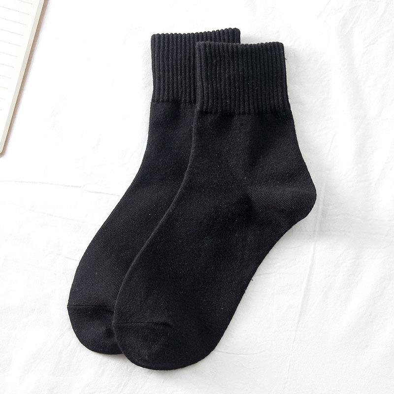 Japanese Korean Fashion High School Girls High Socks Solid Color White Khaki Beige Loose Socks Cotton Knitting Women Long Socks