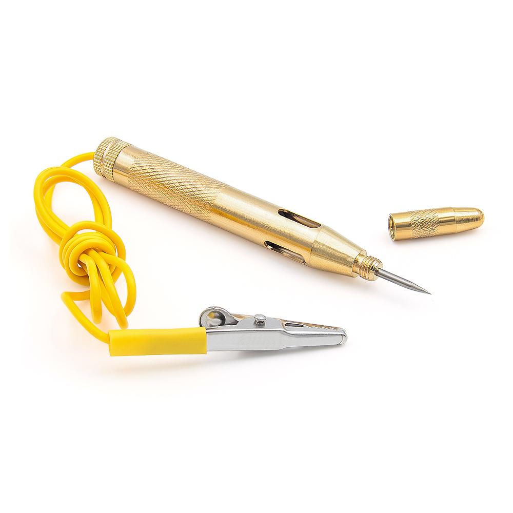 

6-24V DC Voltage Test Pen Car Circuit Fuse Electrical Detector Pure Copper Probe For Repairing Car Electrical Test Pen жовтий