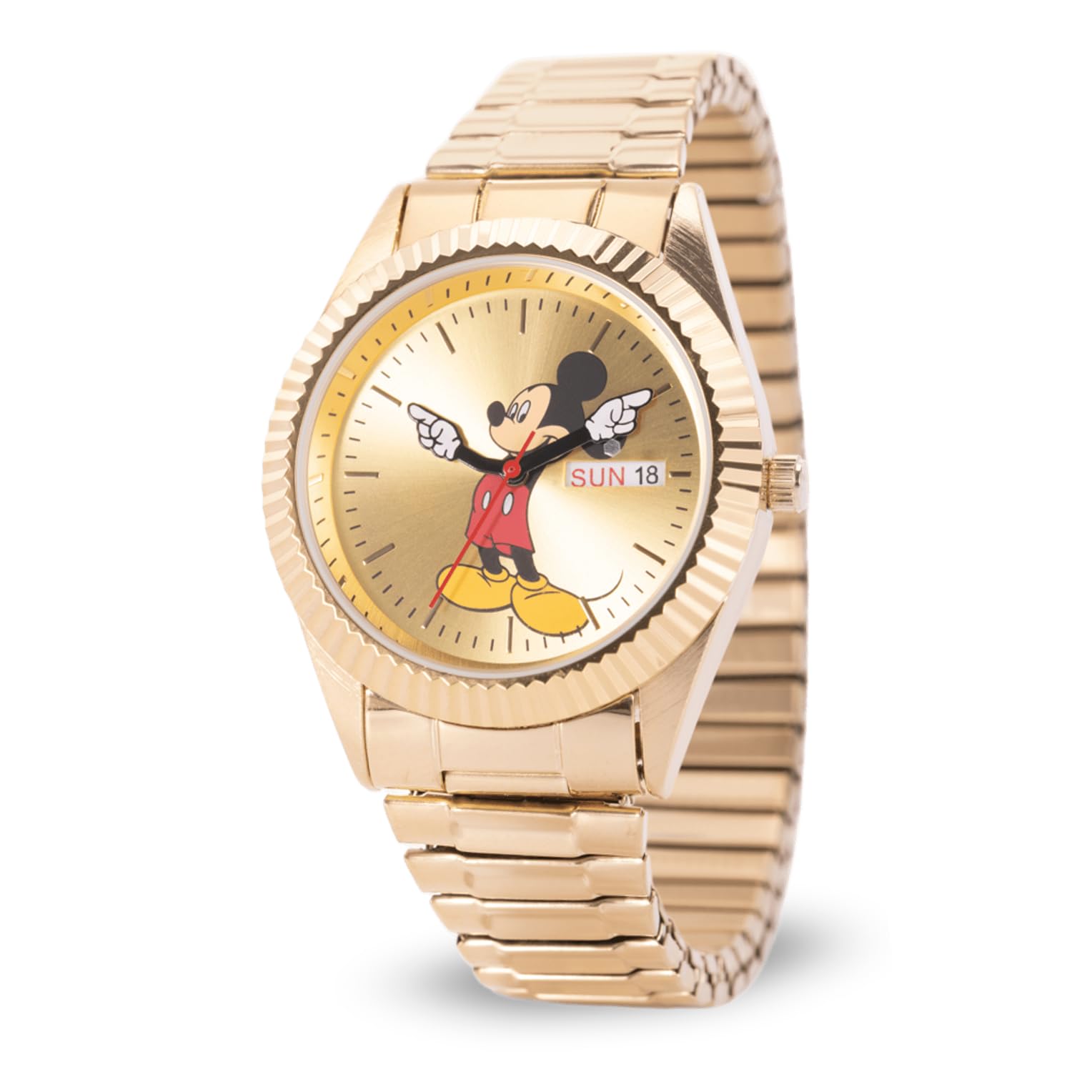 Disney Adult Classic Metal Bracelet Analog Quartz Watch Gold Watch.