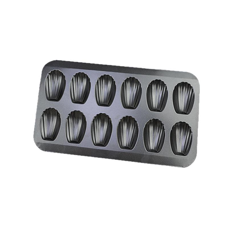 12-Cavity Non-Stick Madeleine Seashell Baking Mold, Thickened Carbon Steel Pan