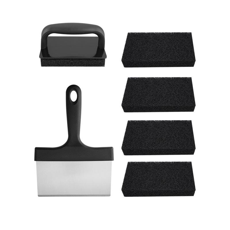 LMETJMA 12-teiliges Blackstone Grillplatten-Reinigungsset, Grillzubehör für flache Grillplatten, Reinigungswerkzeug-Set, Grillplattenschaber, Scheuerschwämme, JT268