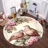 Beautiful Flowers Bird Round Rug Soft Thickened Kitchen Floor Mat Waterproof Non-slip Oil-proof Floor Mat Runner Rug