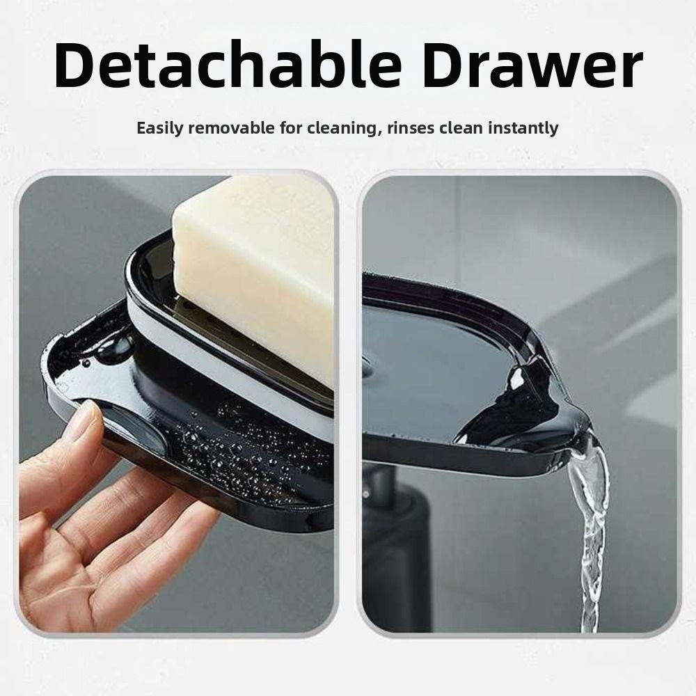 Self Adhesive Soap Storage Rack 1/2 Layer Soap Drain Box Wall-mounted Soap Dish  Kitchen