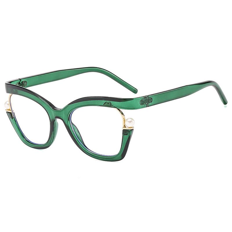 Anti-blue Light Ladies Flat Pearl Decorative Glasses Frame