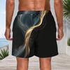 Men Plus Size Colorful Printed Beach Shorts Drawstring Waist Side Pockets Straight Leg