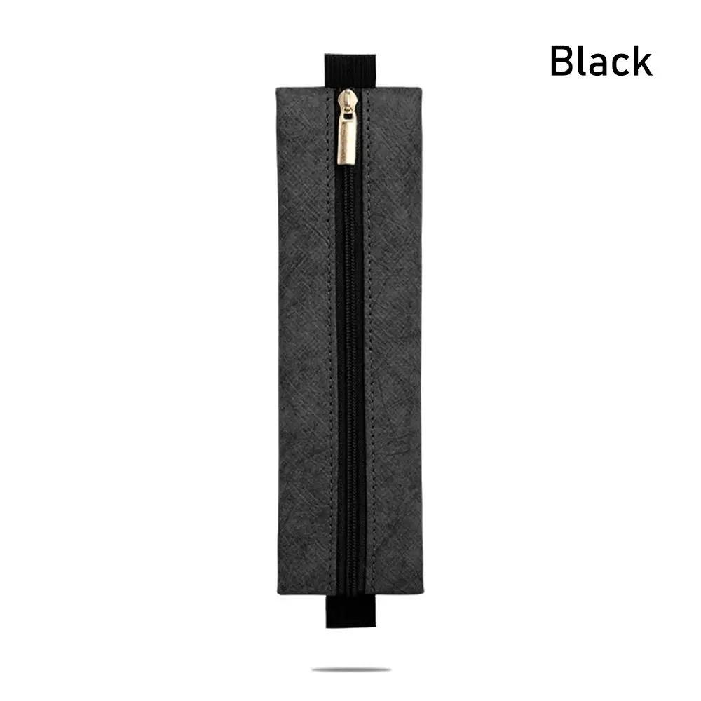 

Elastic Buckle Pen Bag Simple Portable Large Capacity Pen Holder Tyvek Pencil Case Office Meeting чёрный