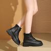 Hot Sale Platform Boots 2024 Winter Warm Women's Ankle Boots Korean Versitile Side Zip Lady Shoes Fashion Round Mid-heels Botas