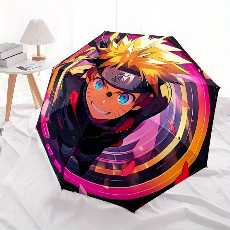 Naruto Anime Automatic Folding Umbrella, Self-Opening/ Closing, Durable Windproof Travel Umbrella for Outdoor Adventures a0826009