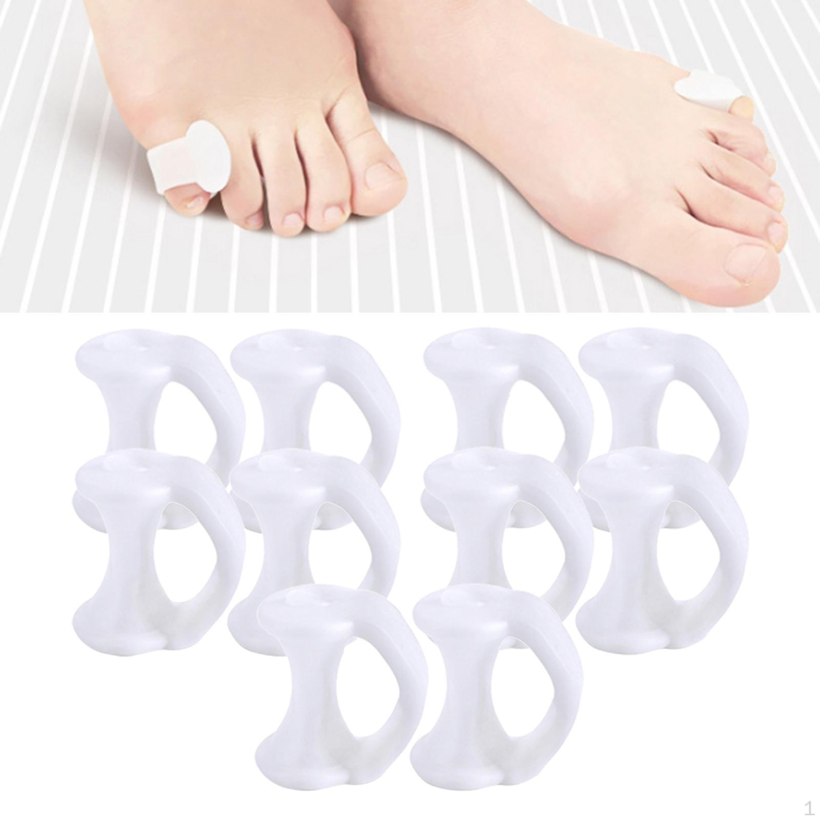

1 Soft Reusable Sleeves Pinky Toe Separator Little Straightener, Easy to Use White