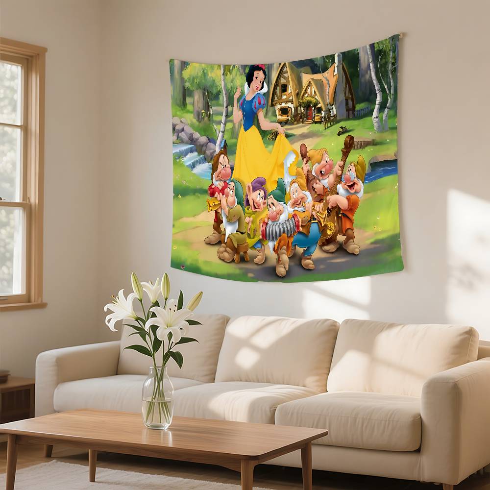 Classic Anime SsnowWhiteS Cute Tapestry Wall Hanging Tapestry Art Deco Blanket Curtain Hanging At Home Bedroom Living Room