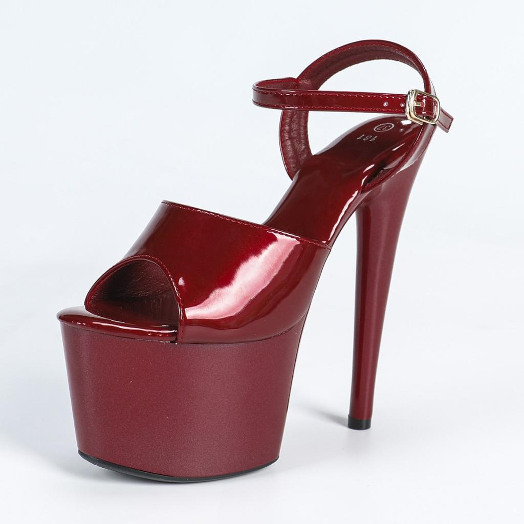 Fashion New Model Shoes Super High Heels 17CM Thin Heels Waterproof Platform Sandals Female Transparent Glass Slipper Wedding Shoes