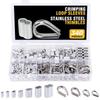 340-Piece Stainless Steel Wire Rope Kit with 304 Stainless Steel Thimbles, Ferrules, Double Hole Aluminum Sleeves, and Figure 8 Rigging