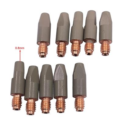 10 Stück Schweißkontaktdüsen 0,8 mm, 0,9 mm, 1,0 mm, 12 mm MIG Für 24KD Schweißbrenner Beschichtung Schutzgasdüse Spitzen Zubehör