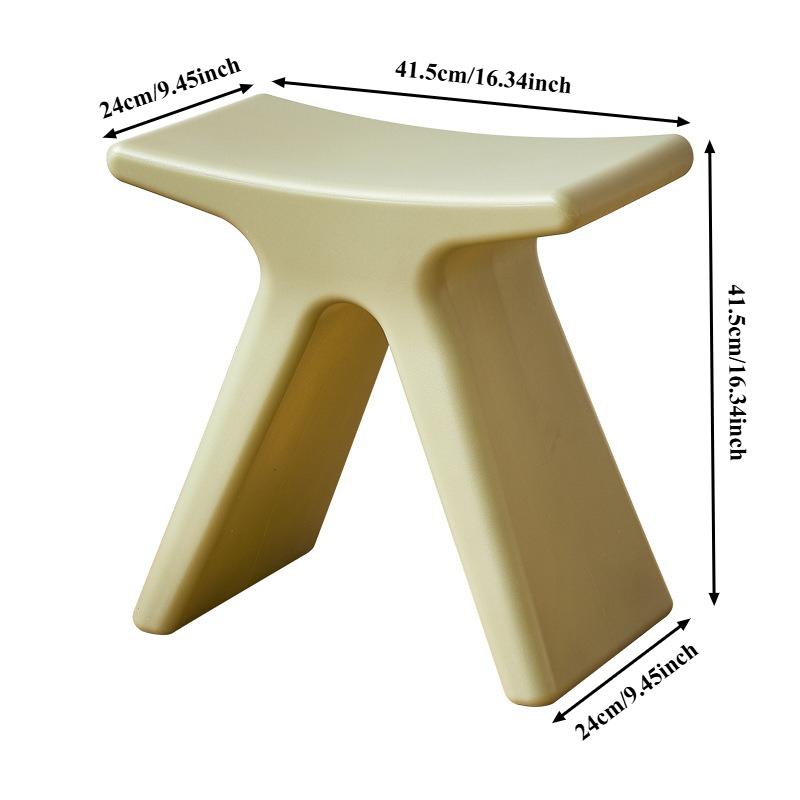 Nordic Plastic Living Room Stool Shoe Changing Bench Plastic Chair Vanity Chair Step Stool Portable Stool Space Saving Furniture