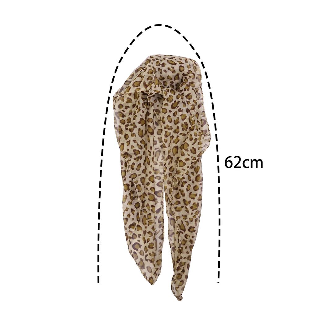 Vintage Leopard Print Headscarf Satin Thin Edge Small Square Scarfs Head Band Women Y2K Spicy Girl Neckerchief Hair Accessories