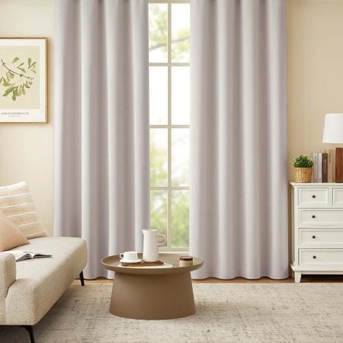 Joydeco Blackout Curtains, Set of 2, Light Beige, 100cm Wide x 178cm Long, Pinch Pleats, Curtain Rail Compatible, Soundproof, Heat Retaining, Energy S